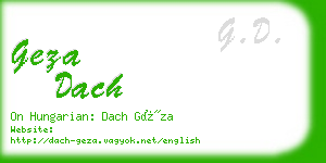 geza dach business card